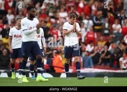 London, UK. 01st Sep, 2019. Jan Vertonghen (TH) at the Arsenal v Tottenham Hotspur, English Premier League game, at The Emirates Stadium, London, on September 1, 2019. **Editorial use only, license required for commercial use. No use in betting, games or a single club/league/player publications** Credit: Paul Marriott/Alamy Live News Stock Photo