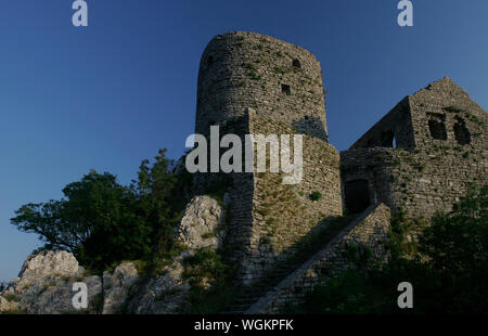 Srebrenik Fortress is Bosnia's medieval castle, first time in history mentioned in 1333 as birth place of Bosnian king Kotromanic . Stock Photo