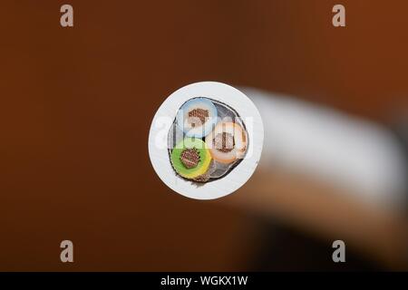 Power Cord Cross Section Stock Photo