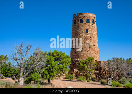Desert View Watchtower, Grand Canyon, South Rim, Arizona Stock Photo