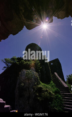 Srebrenik Fortress is Bosnia's medieval castle, first time in history mentioned in 1333 as birth place of Bosnian king Kotromanic . Stock Photo