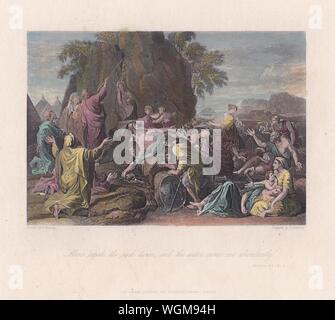 Book Plate Print Of Moses Smote The Rock Twice And The Water Came Out Abundantly Wgm94h 