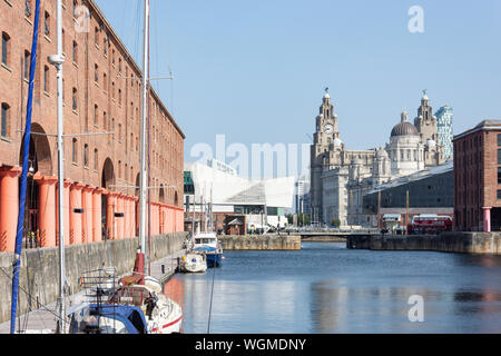 Royal Albert Dockand waterfront buildings, Liverpool Waterfront, Liverpool, Merseyside, England, United Kingdom Stock Photo