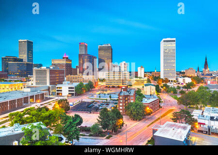 Tulsa, Oklahoma, USA downtown city skyline at twilight. Stock Photo