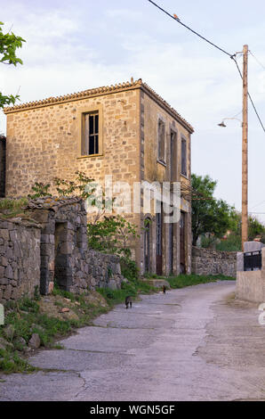Interesting architecture in Romanou village, Lemnos island, Greece Stock Photo