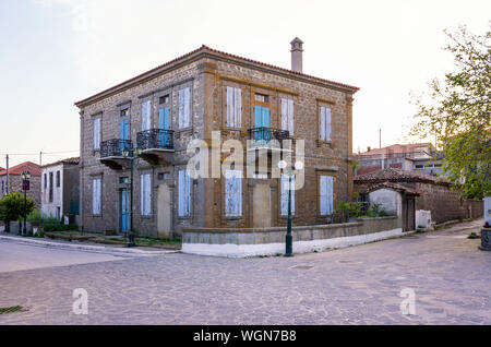 Interesting architecture in Romanou village, Lemnos island, Greece Stock Photo