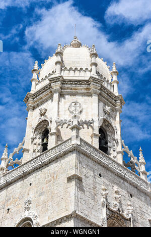 Lisbon, Portugal - July 26, 2019: Stone varving details on the World Heritage listed Jeronimos Monastery in Belem Stock Photo