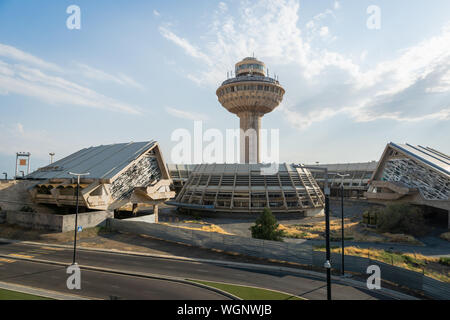 Yerevan, Armenia - July 2019: Yerevan Zvartnots International Airport old terminal.  The airport was originally opened in 1961 Stock Photo