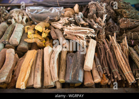 Various Herbal Medicines For Sale At Market