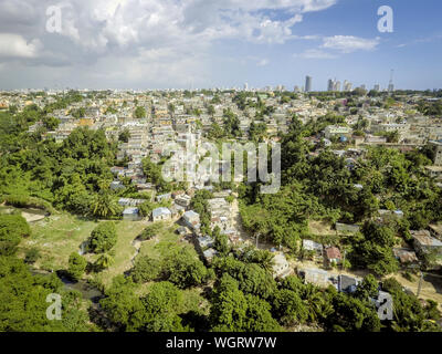 Panoramic View of the city of Santo Domingo, Dominican Republic Stock Photo