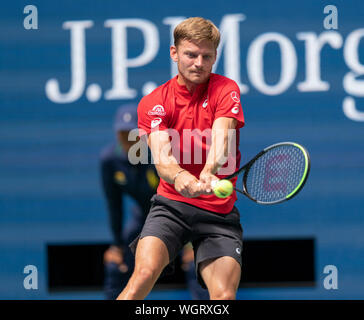 New York, United States. 01st Sep, 2019. David Goffin (Belgium) in action during round 4 of US Open Championship against Roger Federer (Switzerland) at Billie Jean King National Tennis Center (Photo by Lev Radin/Pacific Press) Credit: Pacific Press Agency/Alamy Live News Stock Photo