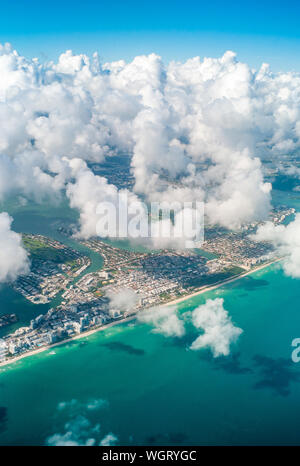 View of the Miami City - United States from the plane Stock Photo