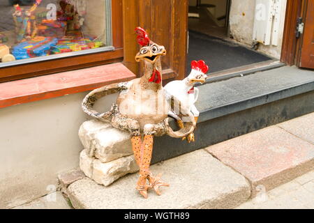 Chickens at souvenir shop in Vilnius, Lithuania Stock Photo