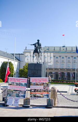 Monument to Prince Józef Poniatowski in Warsaw, Poland Stock Photo