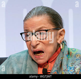 Washington, United States Of America. 31st Aug, 2019. U.S. Supreme Court Justice Ruth Bader Ginsburg makes an appearance at the 19th annual Library of Congress National Book Festival before a packed auditorium on Saturday, August 31, 2019 at the Walter E. Washington Convention Center in Washington, DC Her recent book is 'My Own Words.'' (Photo by Jeff Malet) Photo via Credit: Newscom/Alamy Live News
