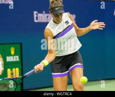 Flushing, Queens, NY, USA. 1st Sep, 2019. Madison Keys (USA) loses to Elina Svitolina (UKR) 7-6, 6-4, at the US Open being played at Billie Jean King National Tennis Center in Flushing, Queens, NY. © Jo Becktold/CSM/Alamy Live News Stock Photo