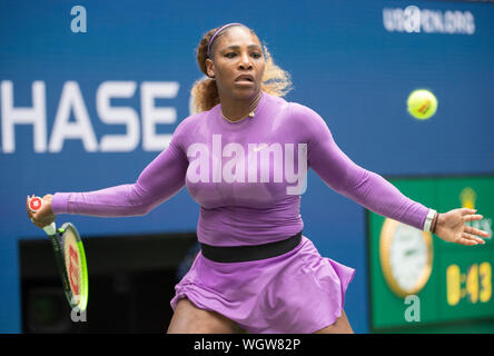 Flushing, Queens, NY, USA. 1st Sep, 2019. Serena Williams (USA) defeated Petra Martic (CRO) 6-3, 6-4, at the US Open being played at Billie Jean King National Tennis Center in Flushing, Queens, NY. © Jo Becktold/CSM/Alamy Live News Stock Photo