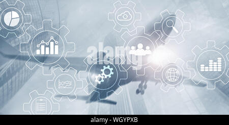 Abstract Automation Technology Business Corporative concept. Diagram ...