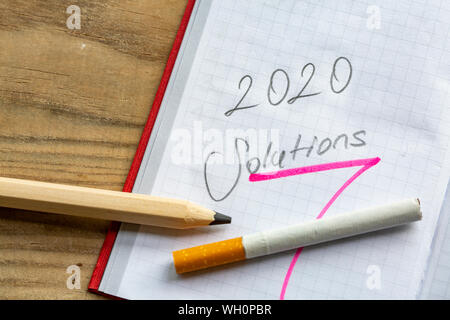 2020 solutions, Stop smoking Concept Stock Photo