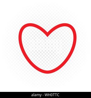 red color outline heart sign Stock Vector