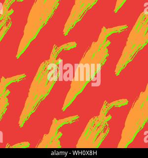 Carrots seamless pattern. Cute vector background. Child drawing style. Bright food cartoon illustration. Stock Vector
