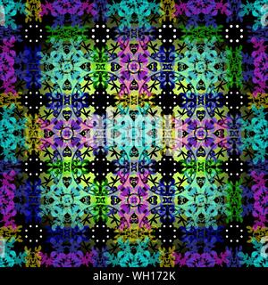 abstract colored objects against a background backlit seamless vector pattern Stock Vector