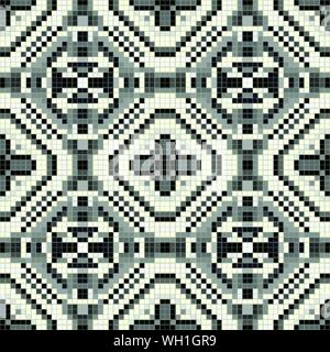 beautiful pixel monochrome seamless geometric pattern Stock Vector