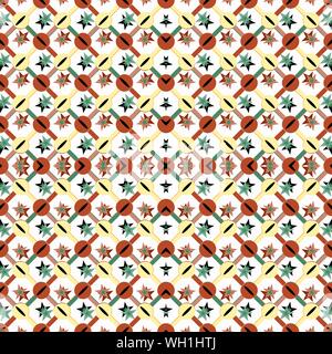 colored geometric objects on a light background seamless vector pattern wallpaper Stock Vector