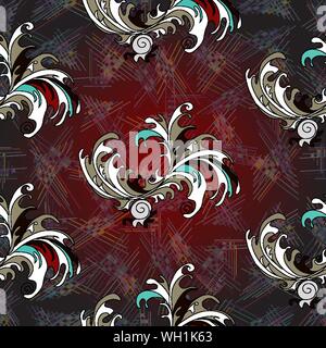 flower petals abstract vector seamless pattern for background illuminated wallpaper Stock Vector