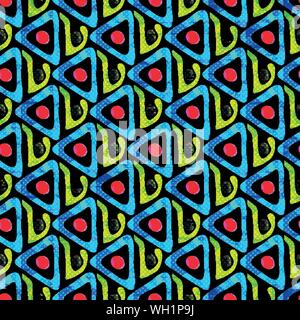 bright graffiti geometric seamless pattern grunge effect Stock Vector