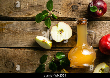 Apple cider in glass jar Stock Photo