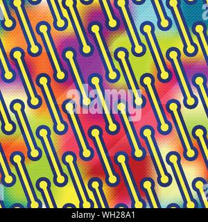 abstract geometric objects on the beautiful colored background seamless pattern Stock Vector