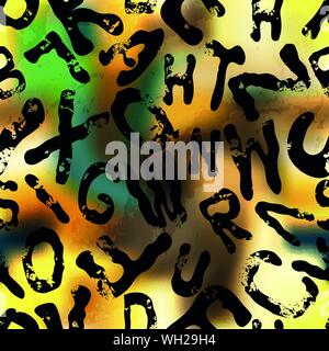 graffiti, letters on a colored background seamless texture grunge effect Stock Vector