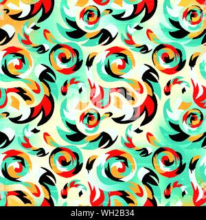 seamless pattern of graffiti on a bright colored background abstraction Stock Vector