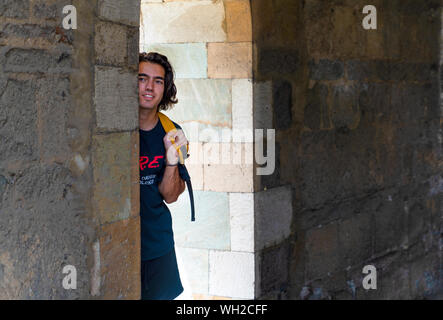 Trabzon / Turkey - August 08 2019:  Tourists in Church of Ayasofya (Hagia Sophia) Stock Photo