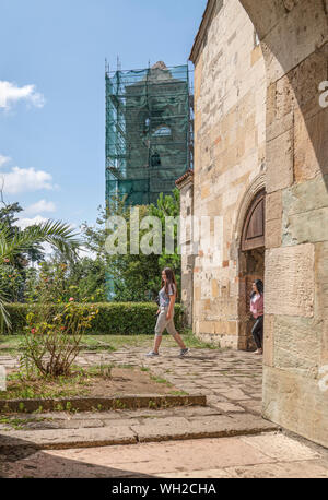 Trabzon / Turkey - August 08 2019:  Tourists in Church of Ayasofya (Hagia Sophia) Stock Photo