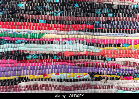 Colorful carpet texture, Rug, Handmade Carpet, Mat. Patchwork rug as Background Stock Photo