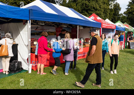 Trade Stands and Food Outlets at Chatsworth House Country Fair 2019,Peak District,Derbyshire.England UK Stock Photo