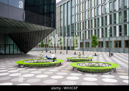 10.06.2019, Berlin, Germany, Europe - Forecourt of The Futurium in the government district between Kapelle-Ufer and Alexanderufer in Mitte locality. Stock Photo