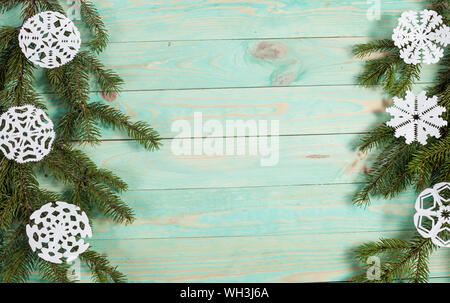 Paper snowflake and tied with twine. Stock Photo