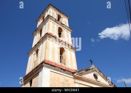 Church of the Good Voyage (Iglesia del Buen Viaje) in Remedios, Cuba. Stock Photo