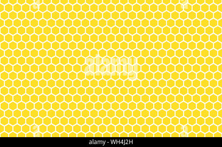 Abstract honeycomb repeated pattern in golden yellow. Geometric background or seamless pattern inspiration of hexagons, similar to beeswax frames Stock Photo