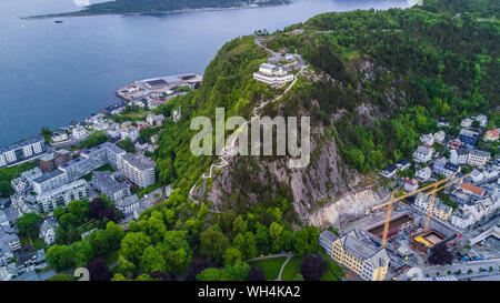 Fjellstua Utsiktspunkt or Fjellstua viewpoint on Mount Aksla in Alesund, Norway Stock Photo