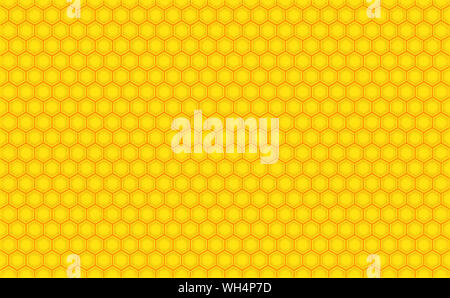 Abstract honeycomb repeated pattern in golden yellow. Geometric background or seamless pattern inspiration of hexagons similar to beeswax frames Stock Photo