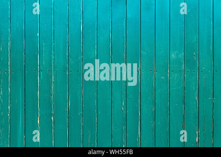 Slightly weathered, turquoise wooden wall Stock Photo