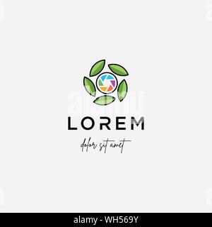 Dog Paw Camera Logo Template Vector Design Stock Vector