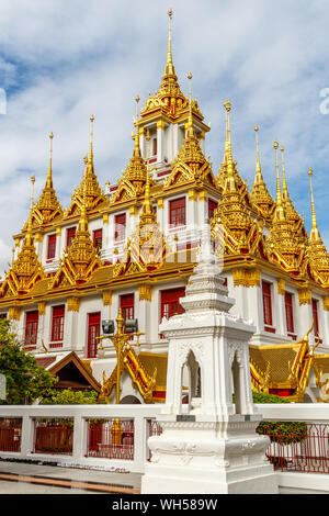 Loha Prasat (iron castle or iron monastery) at Wat Ratchanatdaram, buddhist temple (wat) in Bangkok, Thailand Stock Photo