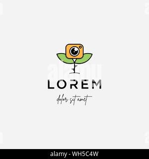 Dog Paw Camera Logo Template Vector Design Stock Vector