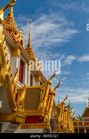 Loha Prasat (iron castle or iron monastery) at Wat Ratchanatdaram, buddhist temple (wat) in Bangkok, Thailand Stock Photo