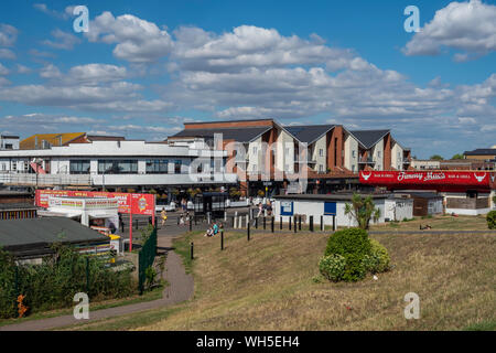 CANVEY ISLAND, ESSEX, UK - AUGUST 08, 2018:  View over Eastern Esplanade Stock Photo